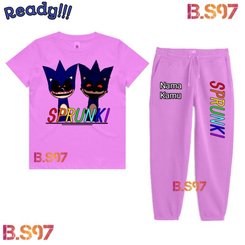 (FreeGift) Setelan Baju Kaos Jogger Anak SONIC EXE Horror INCREDIBOX SPRUNKI OC - High Quality - Fas