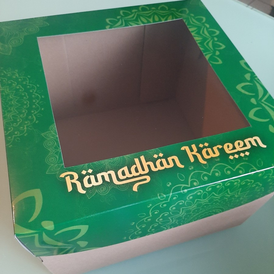 

10 dus kue edisi lebaran green mika ukuran 25 cm kardus hampers idul fitri perayaan eid mubarak hijau