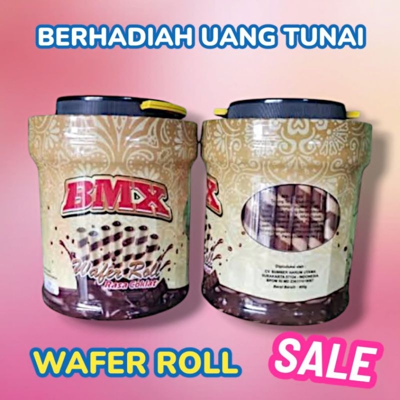

Wafer Roll BMX toples Berhadiah uang cemilan lebaran ECER dan Grosir