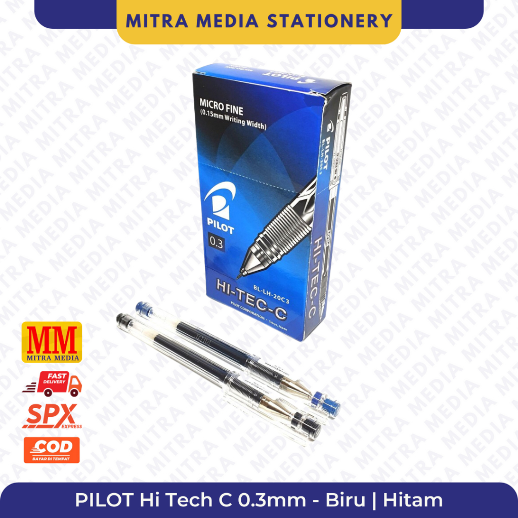 

PILOT Bolpen Hitech C Hitec Hi Tech Pilot 0.3mm - Hitam Biru ORIGINAL (PCS)