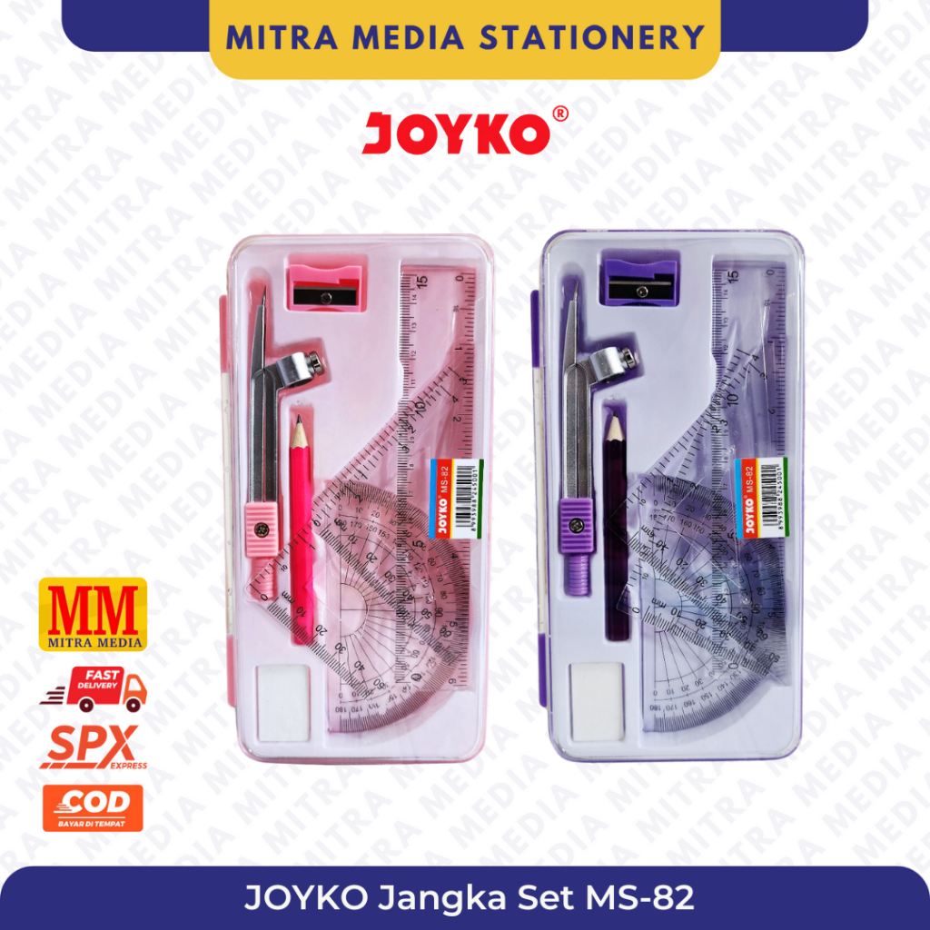 

JANGKA JOYKO MS-82 MATH SET/ JANGKA SET CASE LENGKAP Penggaris Busur