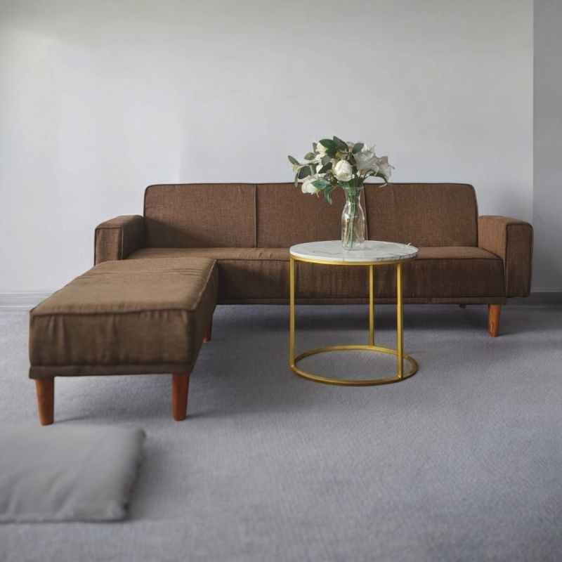 Sofa Tamu Minimalis L | Ruang Kecil | Bahan Katun Jepang - Furniture