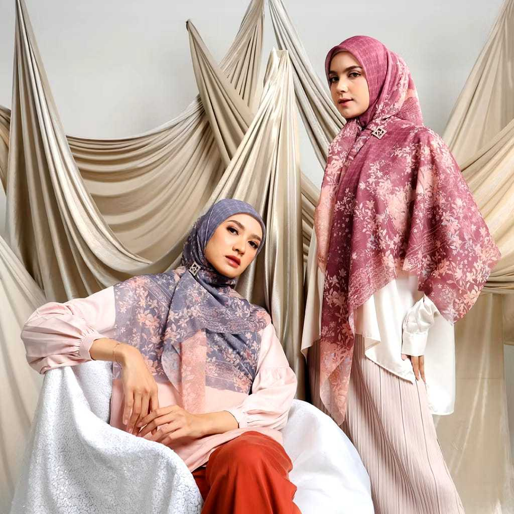 Umama Scarf - Kerudung Motif Jilbab Segiempat Hijab Daily Motif Laser Cut - Logo Aluminium Gold