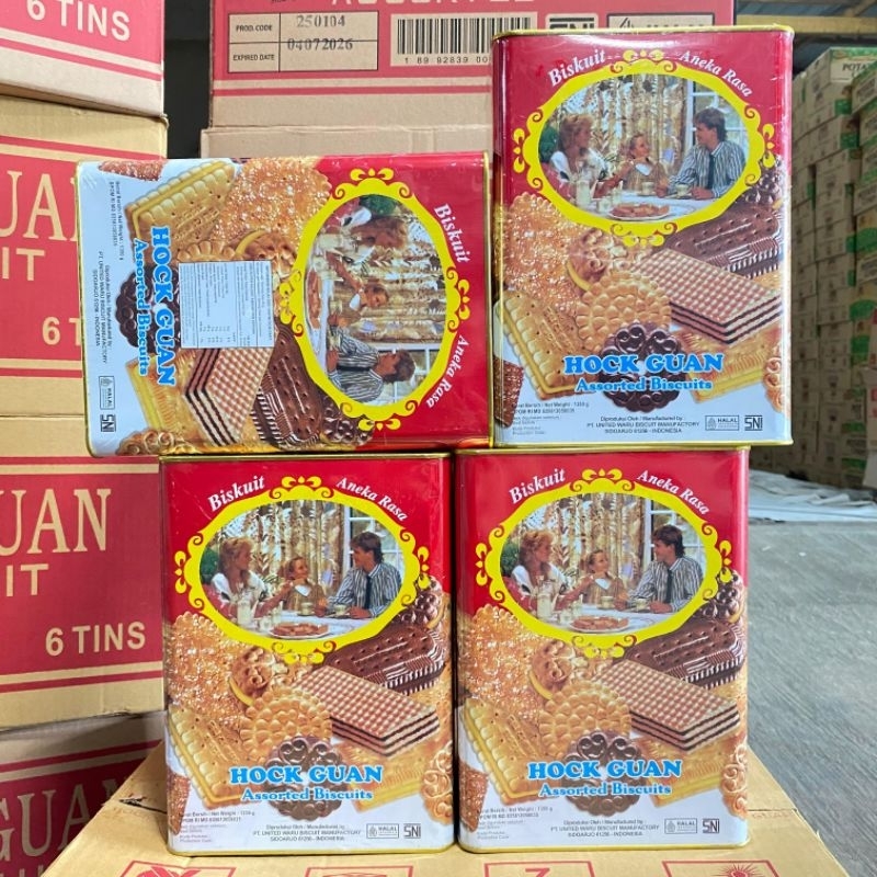 

1 DUS 6 PCS HOCK GUAN ASSORTED BISKUIT LEBARAN PARCEL LEBARAN
