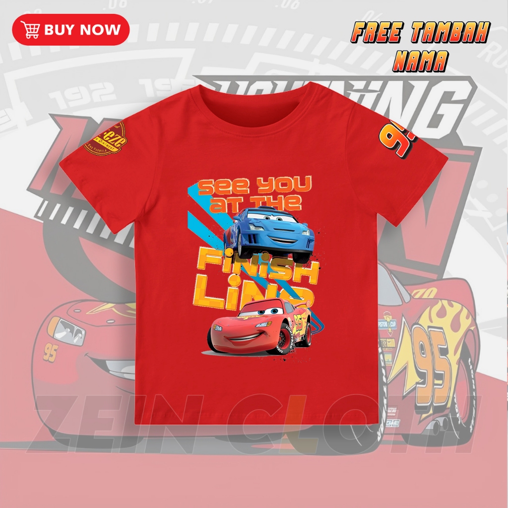 Kaos Kartun Mcqueen Anak / Baju Anak Lightning Mcqueen