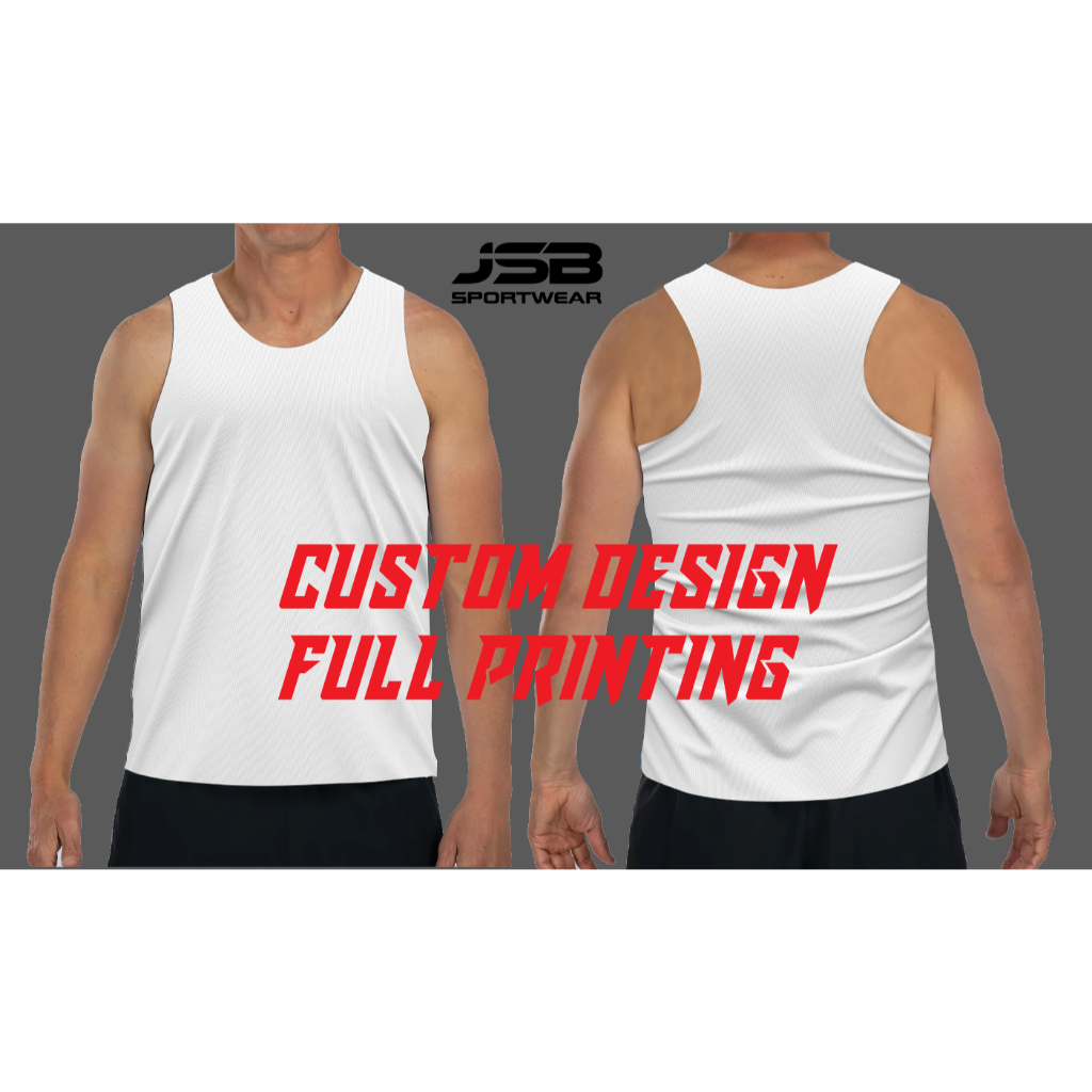 JSB SPORTWEAR | Jersey Singlet Olahraga running gym badminton atletik - CUSTOM DESAIN SATUAN