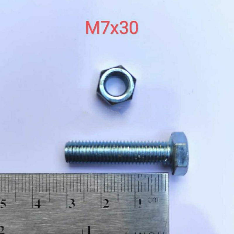 Baut Mur 11 M7x30 Baud M7 x 30 Mm 3cm