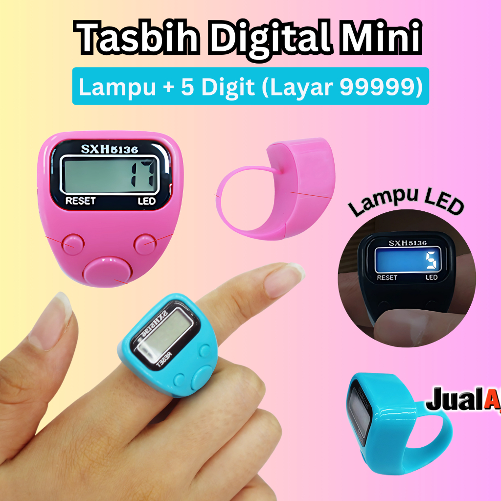Tasbih Digital Mini SXH LED Alat Hitung Zikir Lucu