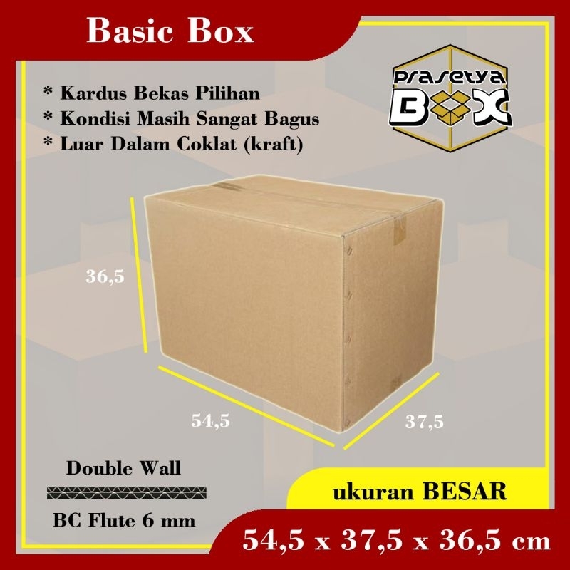 

Kardus Bekas / Ukuran Besar 54,5x37,5x36,5 cm / Double Wall / Prasetya Box