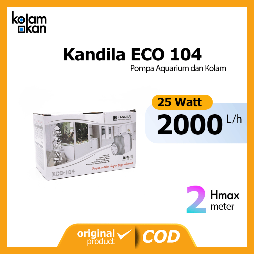 Sellyliavitaliavita Kandila Eco 104 Pompa Aquarium 2000 Lph