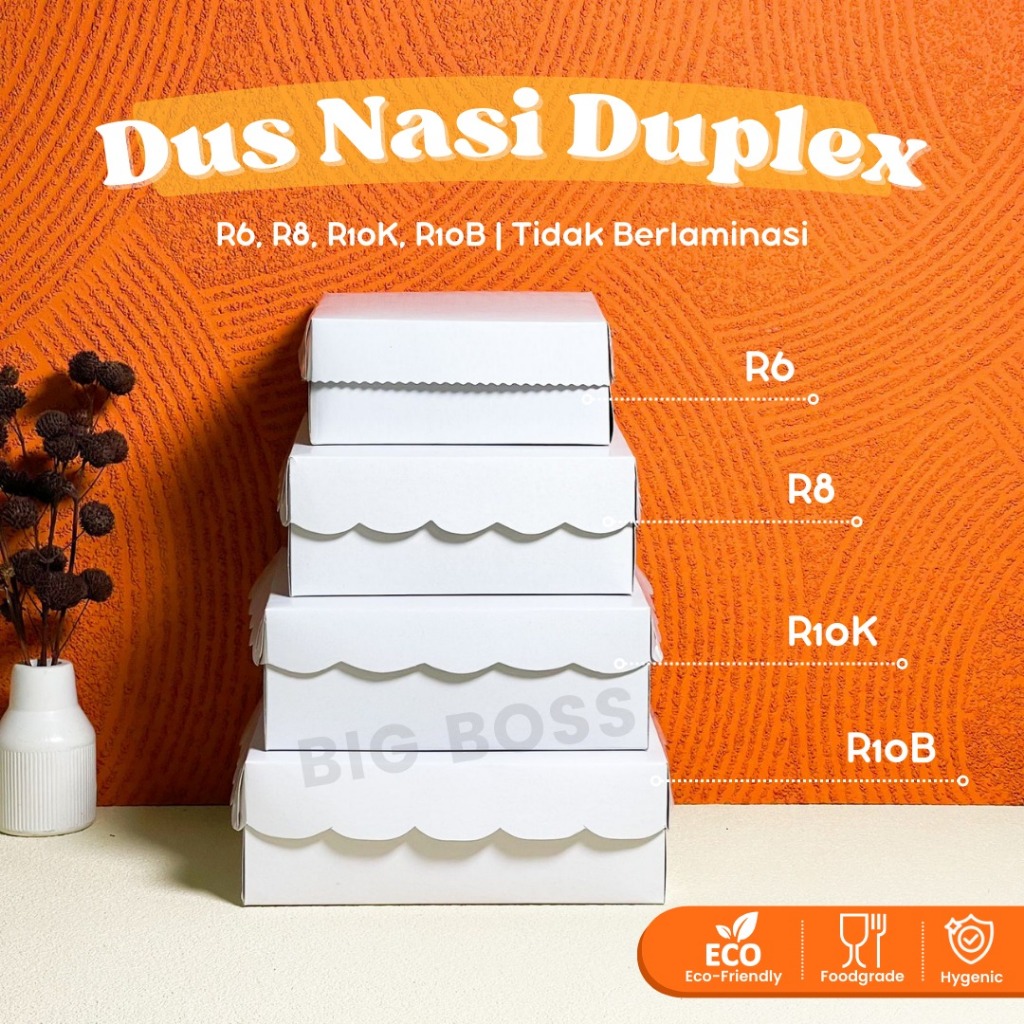 Dus Nasi Putih Duplex Tutup Sambung R6 R8 R10K R10B / Box Kotak Kue / Box Dus Kotak Nasi