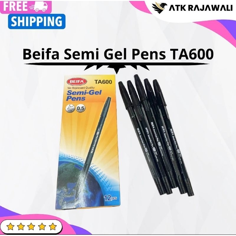 

Pulpen Semi Gel Beifa 0.5mm Warna Hitam (pcs/pack)