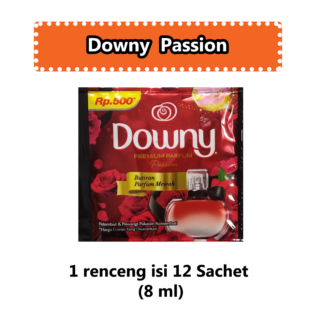 MURAH - Downy Passion (Merah Hitam) Renceng Sachet 500 an - 12 Sachet - Kemasan 8 ml