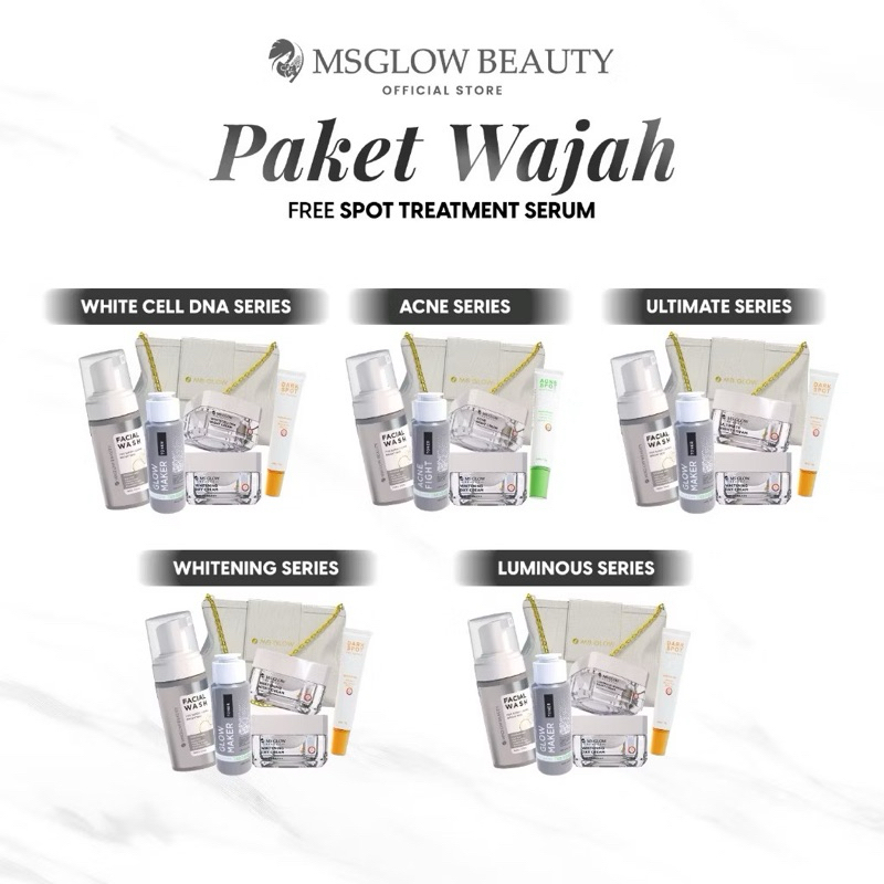 ( AGEN ONLINE ) PAKET WAJAH MS GLOW ALL SERIES FREE SPOT TREATMENT MS GLOW