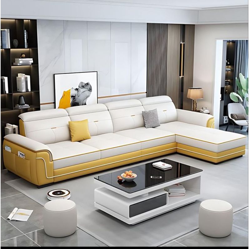 sofa ruang tamu minimalis 4 seater full busa super empuk