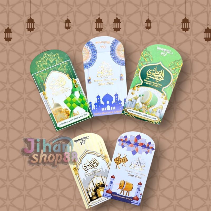 

Amplop lebaran angpau lebaran medium poli Embos Gold premium isi 25 lembar