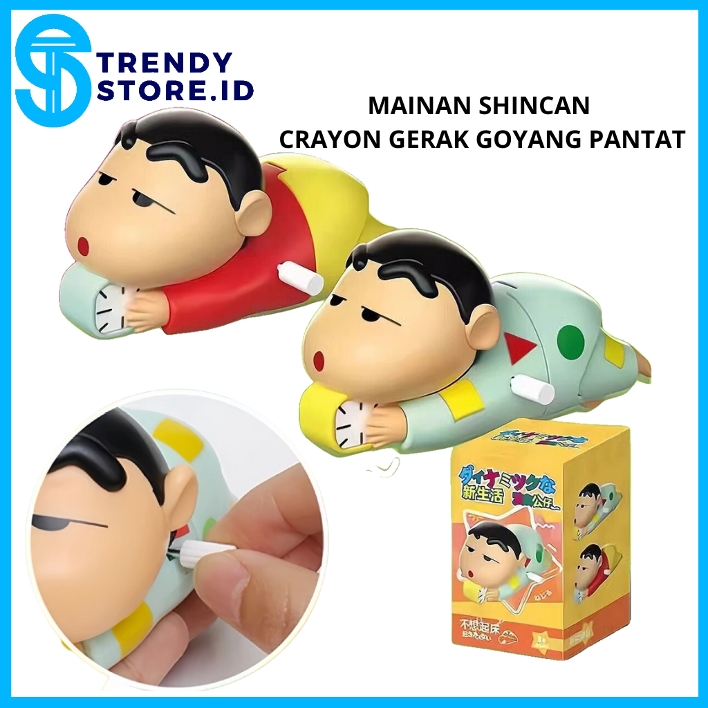 Mainan Shinchan Crayon Gerak Goyang Pantat Mainan Anak Lucu Kawai Putar Mainan Shinchan Merangkak