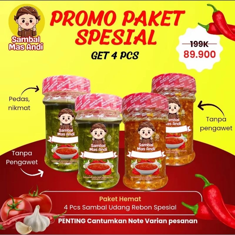 

Paket sambal bebas pilih varian