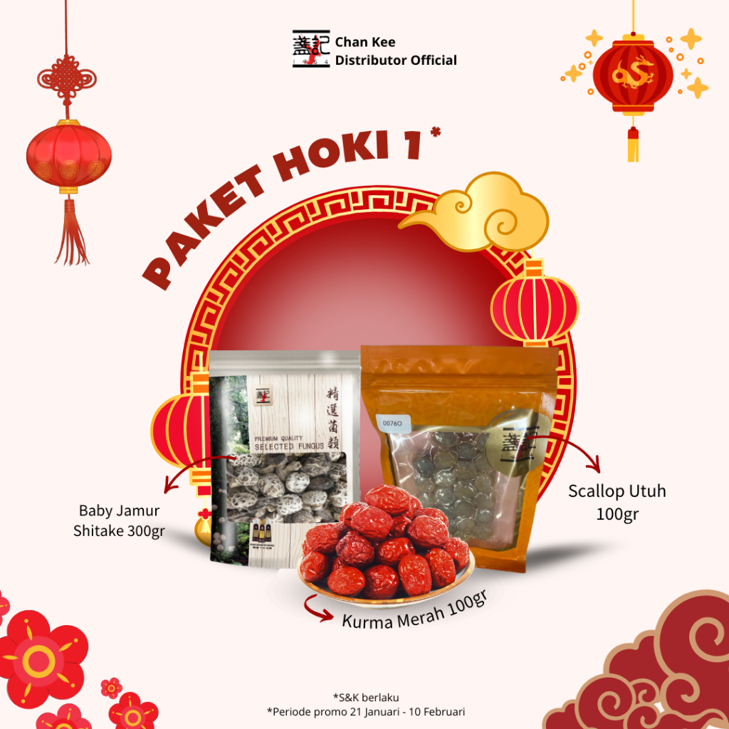

[Hemat] Paket Hoki 1 Baby Jamur Shitatake | Scallop Utuh | Kurma Merah