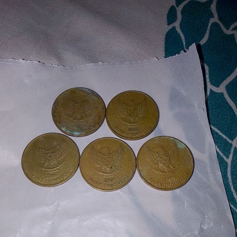 Uang Koin Rp 500 gambar Bunga Melati Asli Jadul