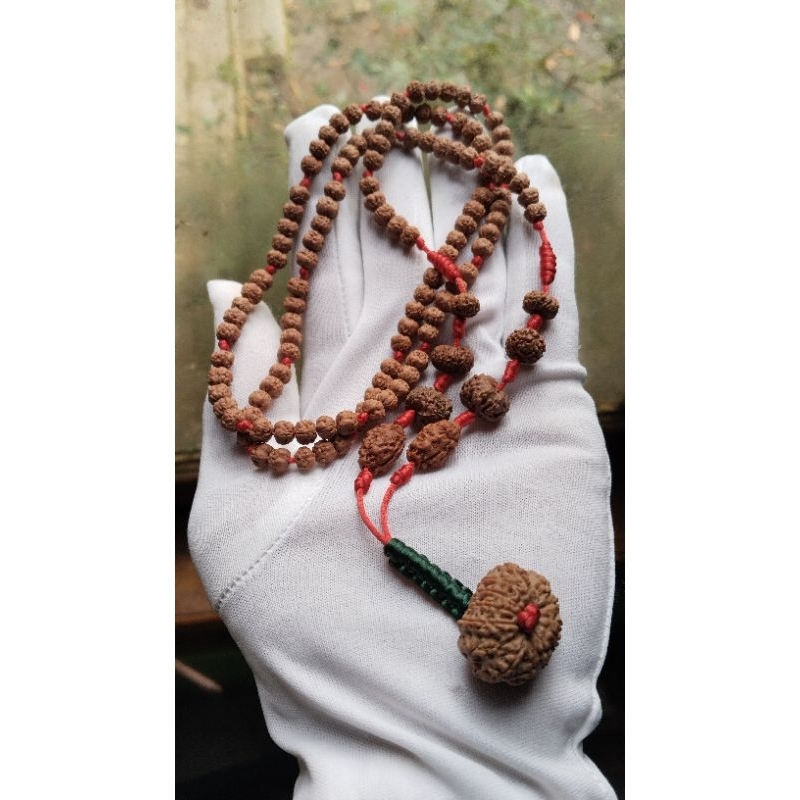 Sylviana723 Kalung Biji Jenitri Kecil 6 Mm Good Kualiti Bandul Mukhi 13 Gede P 24 L 19 Mm