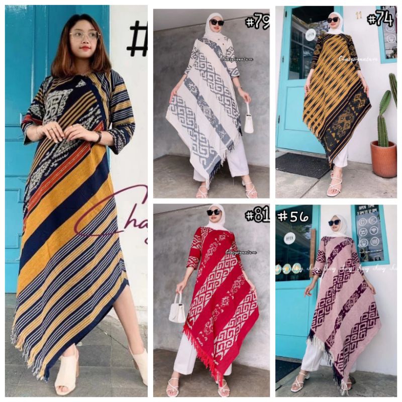Long Tunic Etnic Asimetris Ori Tenun Troso Handmade