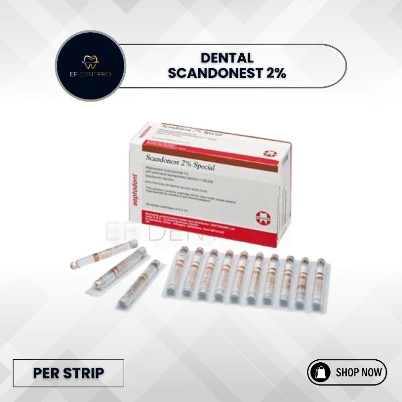 DENTAL SCANDONEST 2% SPECIAL LOCAL ANESTESY LOCAL ANAESTHETIC SEPTODONT AMPUL CITOJECT CARPUL CITOJE