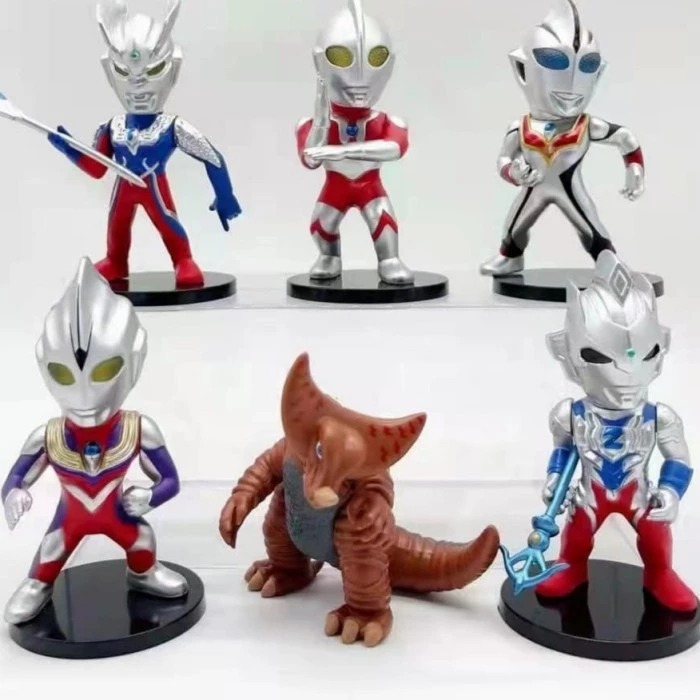Figure Ultraman Zero Ultramen Tiga Gomora Z Converge Mainan anak laki Set 6