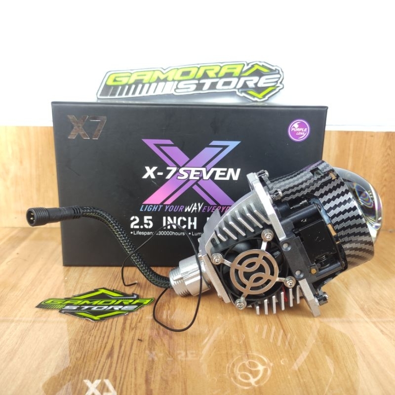 BILED X-7SEVEN 2,5 INCH PURPLE LENS X7 100WATT PLUS DEMON PAKET HEMAT BALAST EXTERNAL PROJIE BILED M