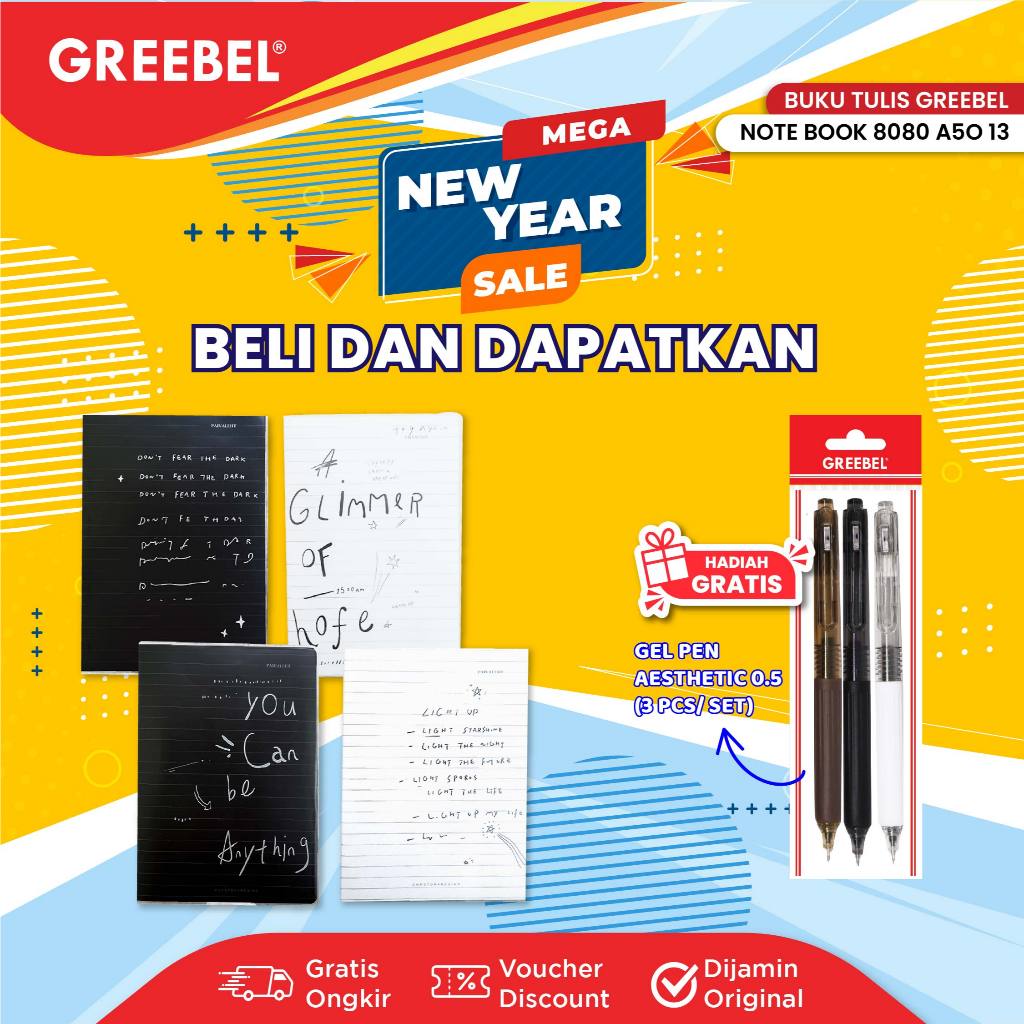 

GREEBEL NOTEBOOK 8080 A5O 13 / Agenda/Planner Lucu unik/Buku Catatan Spiral Notebook 80 halaman