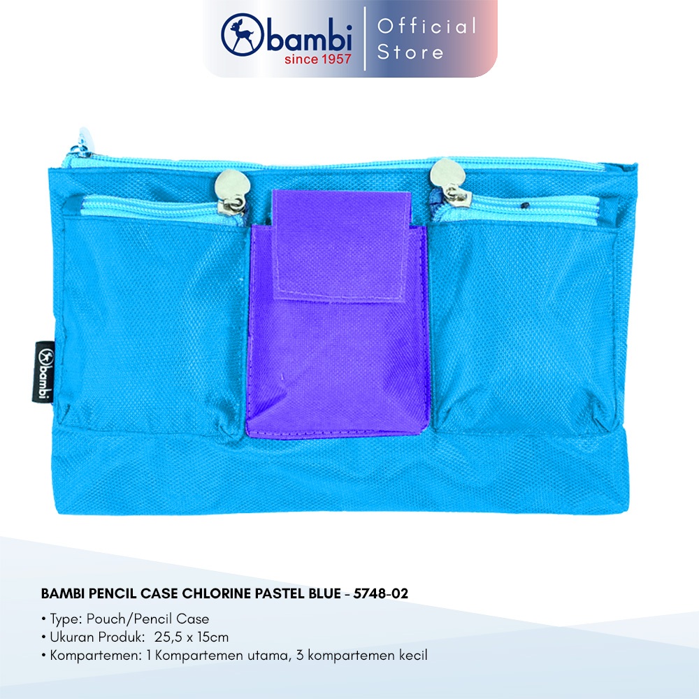 

Bambi Tempat Pensil Tipe Pencil Case Edisi Chlorine Pastel Blue Original