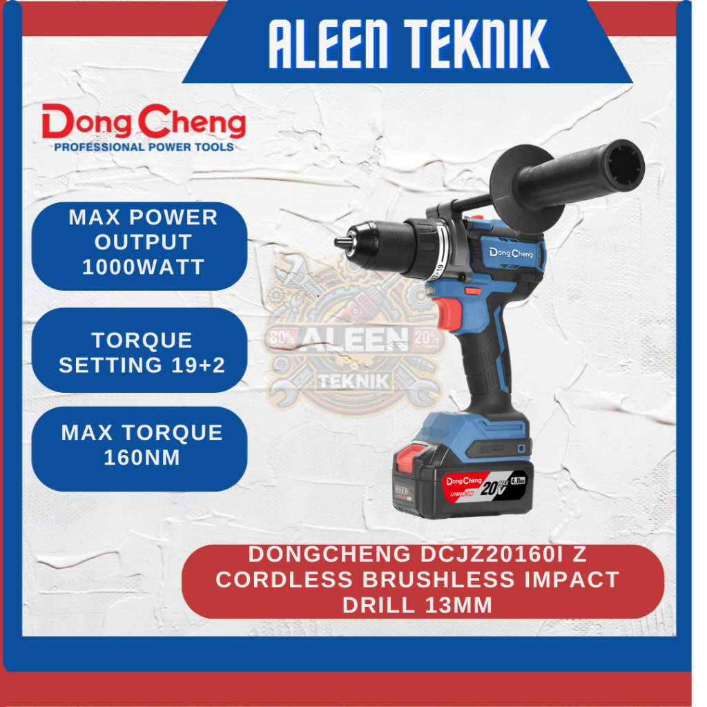 DongCheng DCJZ20160i Z Mesin Bor Baterai Cordless Brushless Impact Drill 13mm Bor Cordless Dongcheng