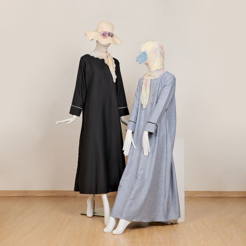 Vilo Dress Gamis Polos Abaya Katun Gamis Busui - Original Le Khari