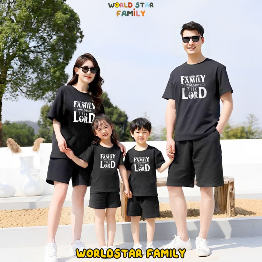 WSF Kaos Couple Keluarga FAMILY SERVE LORD Kaos Couple Keluarga  ROHANI  Kaos Pasangan Kaos Keluarga