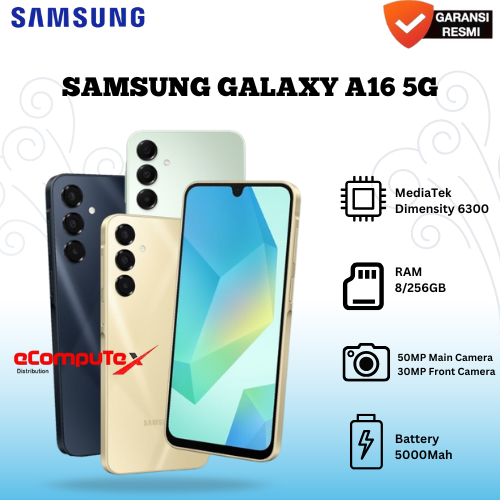 SAMSUNG GALAXI A16 5G RAM 8/256GB SMARTPHONE 6.7" INCH SUPER AMOLED 90Hz ORIGINAL - GARANSI RESMI