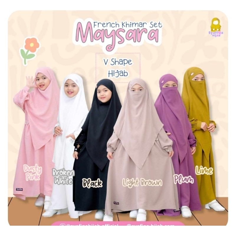 Gamis Maysara Set Hijab bentuk V by SyafiqaHijab-Aira Berkah