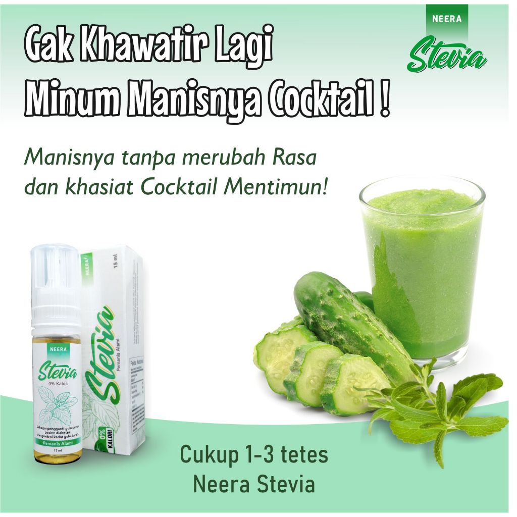 

Neera Stevia Tetes Gula Stevia Alami Extract Daun Stevia Cocok Untuk Cocktail Mentimun Kemasan 15ml