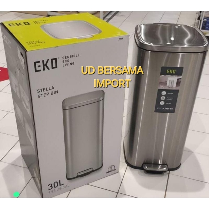 EKO Tempat Sampah Stainless 30ltr/Tempat Sampah Soft Close/Pedal Bin