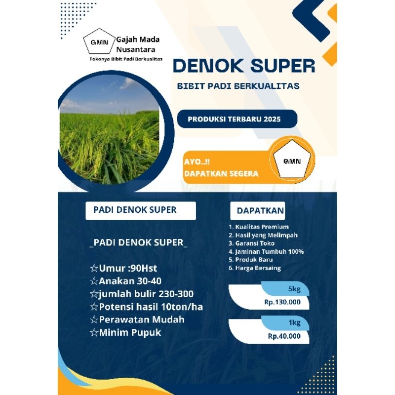 Bibit Benih Padi Denok Super Original 5kg