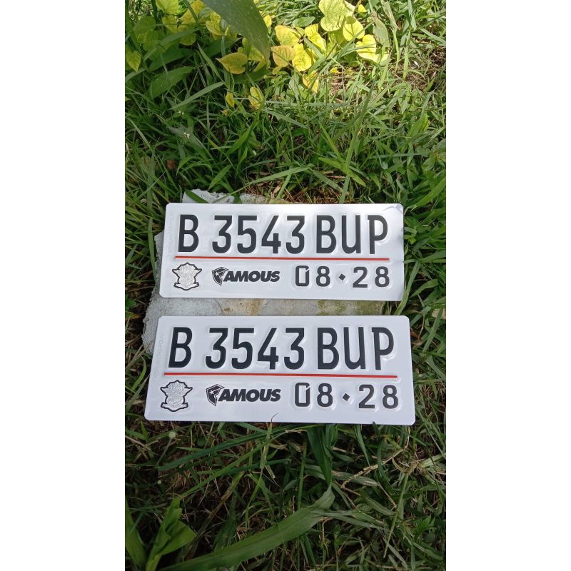 PLAT MOTOR FONT BARU PUTIH