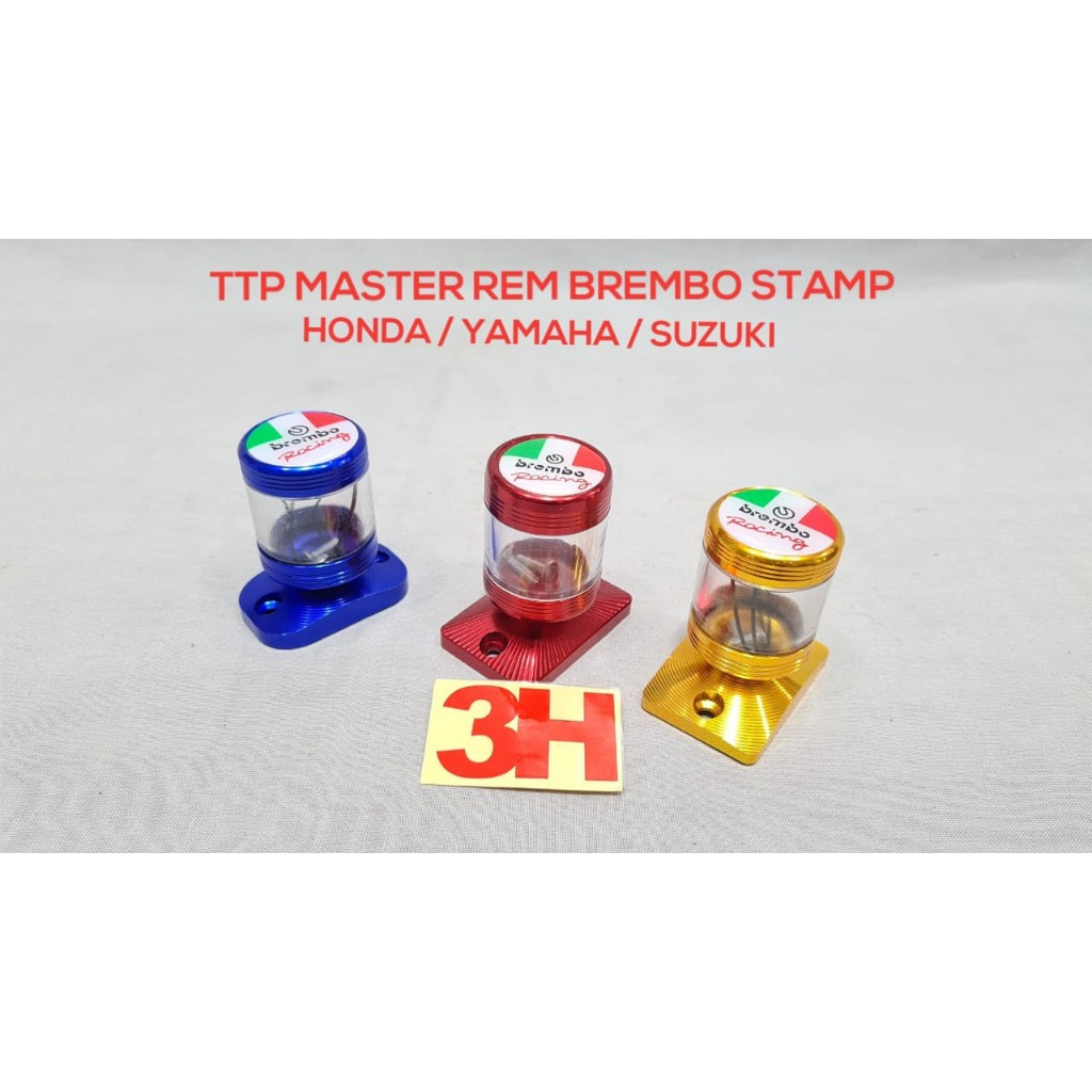 TUTUP MINYAK MASTER REM BMB BREMBO STAMP TRANSPARAN YAMAHA BIRU GOLD MERAH