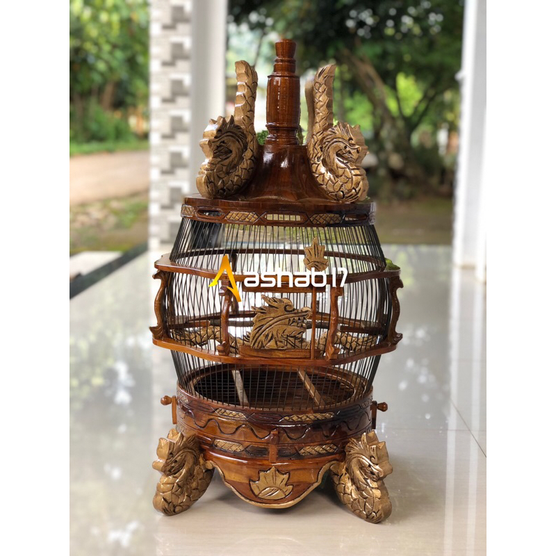 Sangkar Burung Perkutut, Sangkar Burung Perkutut Ukir Naga Full Kayu Jati