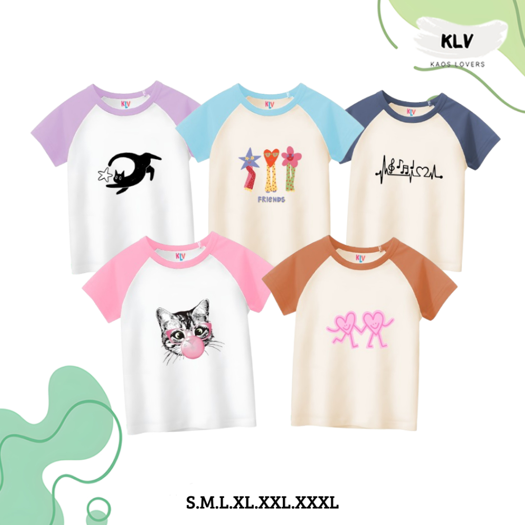 Kaos Raglan Anak Motif Anak Cewe Original Distro 30s Sablon