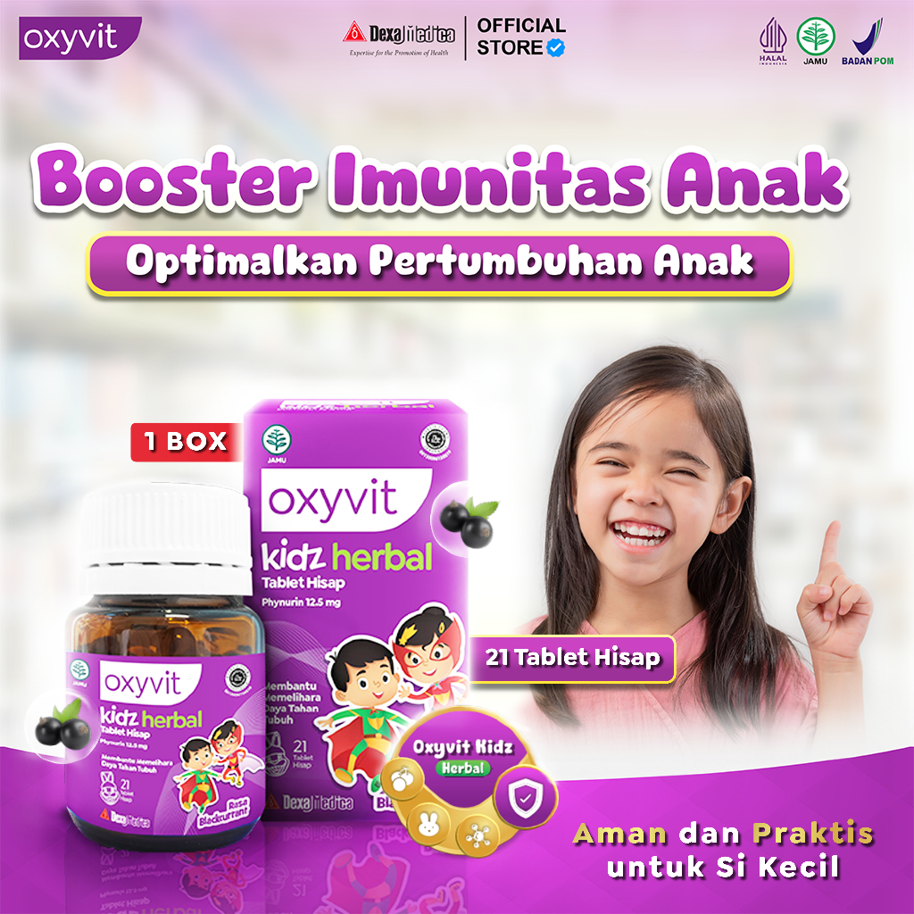 

1 Box Oxyvit Kidz Herbal Hisap - Bantu Menjaga Daya Tahan Tubuh Anak - Rasa Blackcurrant