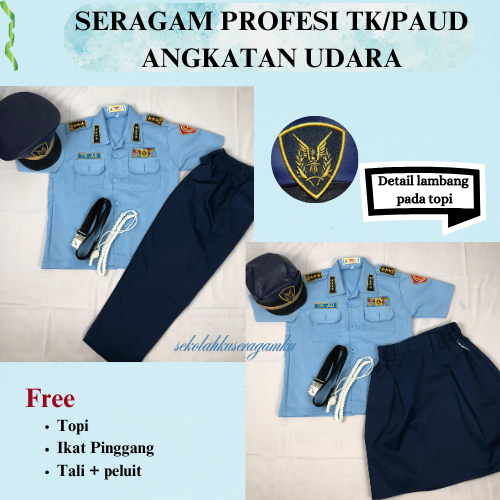 SERAGAM TK/SETELAN PAUD/BAJU PROFESI/SETELAN AU(Angkatan Udara)