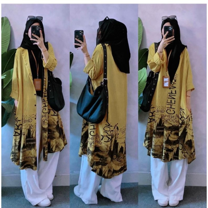 Long tunik chene premium import