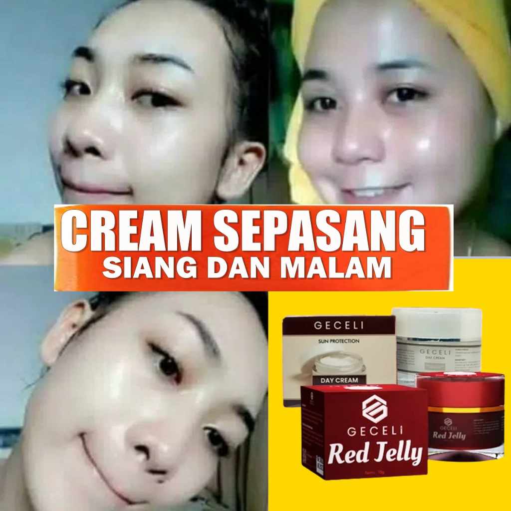 CREAM SEPASANG UNTUK SIANG DAN MALAM DAY CREAM DAN NIGHT CREAM RED JELY GECELI WARDAH