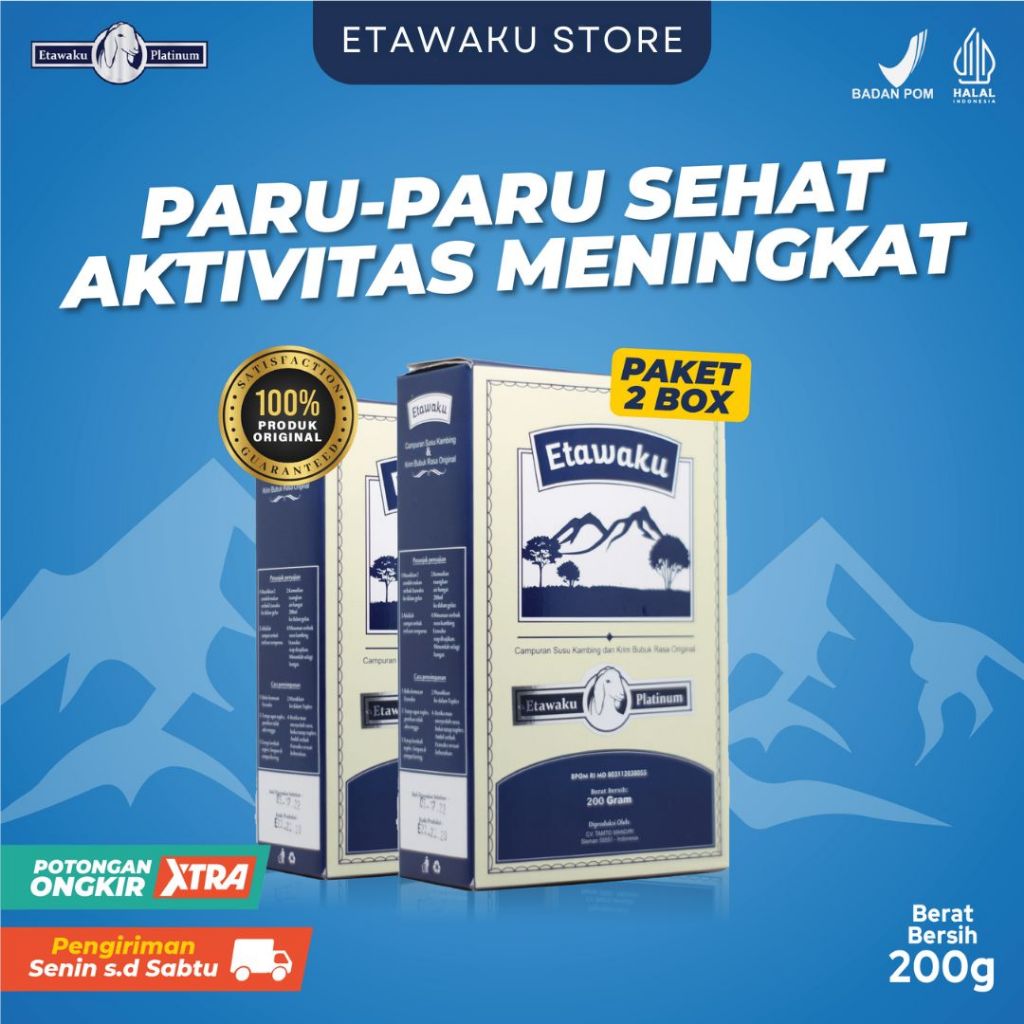 

Etawaku Platinum Susu Kambing Murni Atasi Nyeri Sendi & Tulang Original 2 Box