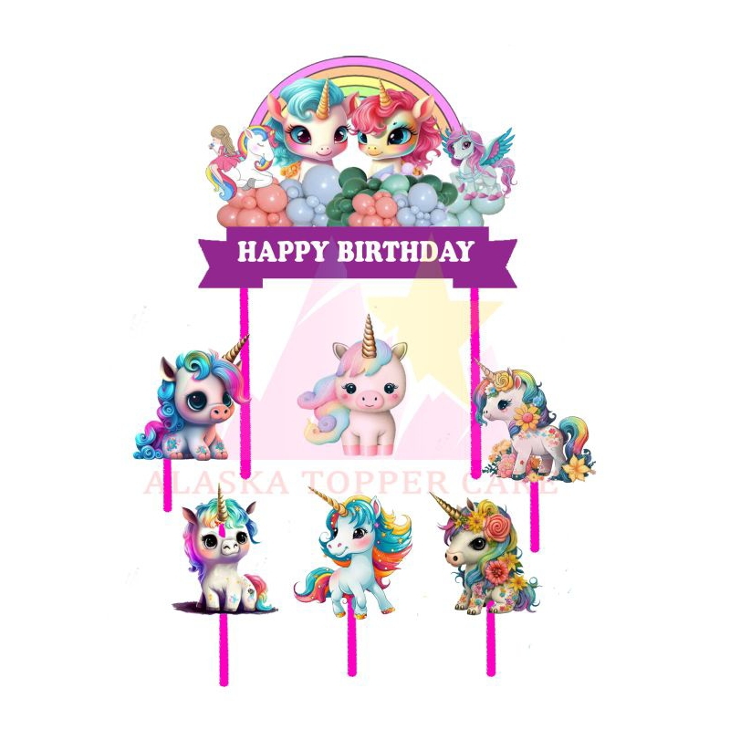 

Topper unicorn/logo happy birthday