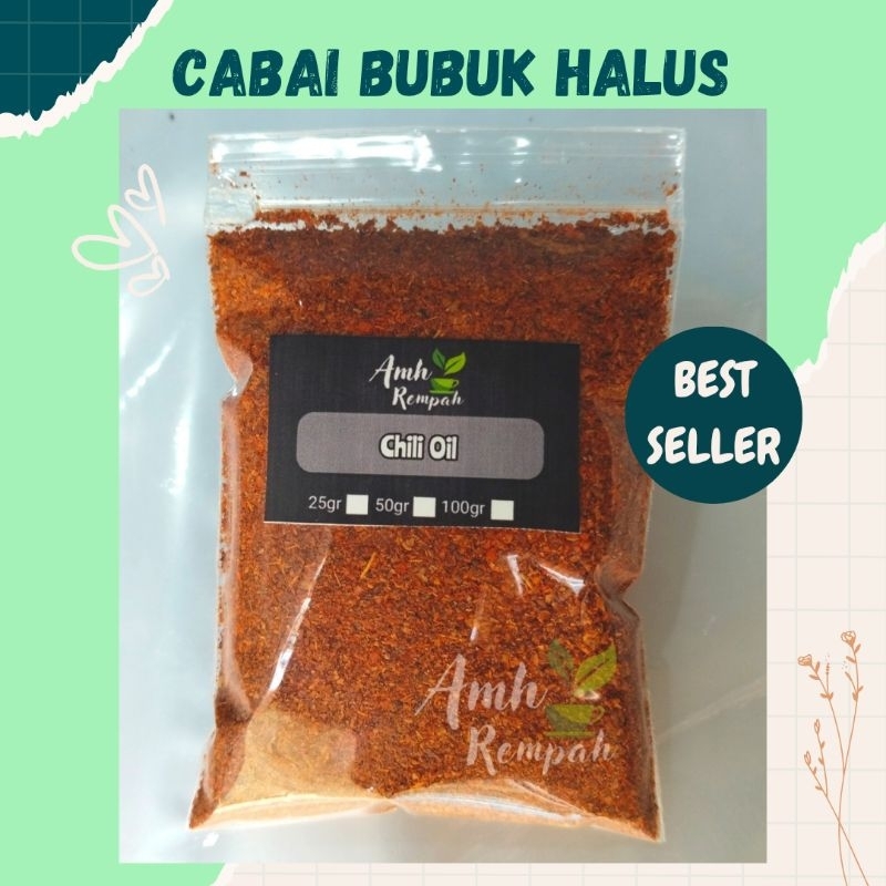 

Cabe Bubuk Halus [ Grade A ] Premium, Chili Oil, Cabai Giling Cabe Tabur 100gram Exra pedas